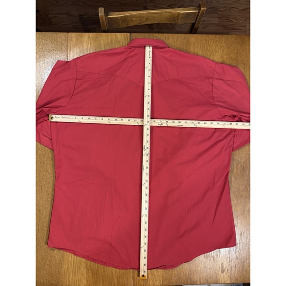 Malco Modes Vintage Western Pearl Snap Shirt Red XXL Tall USA Rodeo Cowboy - Picture 6 of 7